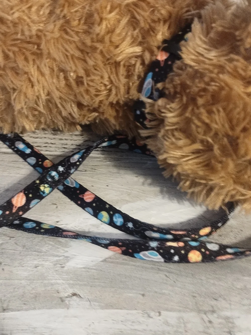 Plush Dog with Space Themed Leash toy plush good condition